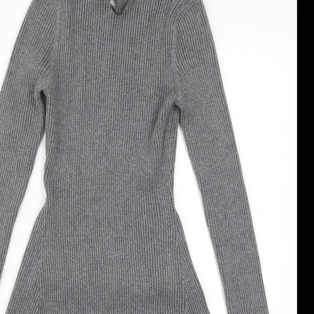 Primark Womens Grey  Knit Jumper Dress  Size 12