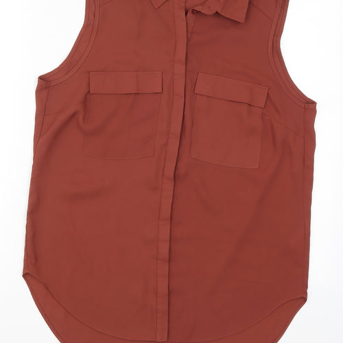 Primark Womens Brown   Basic Button-Up Size 10