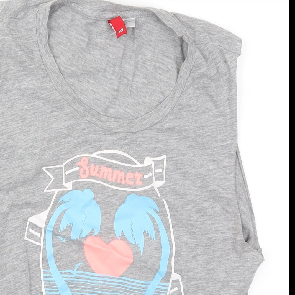 H&M Womens Grey   Basic Tank Size 10  - Summer Kisses