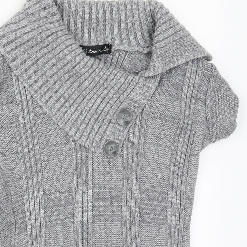 Mela Loves London Womens Grey  Knit Pullover Jumper Size S
