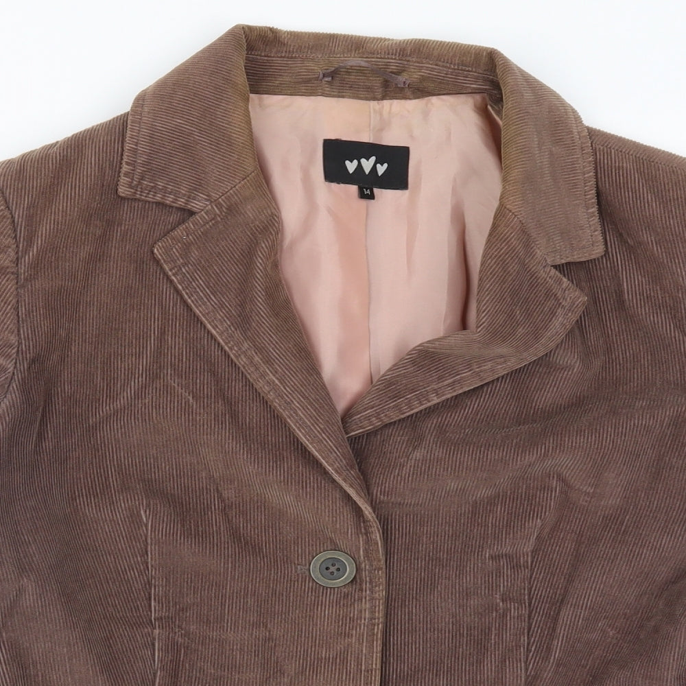 Per Una Womens Brown  Corduroy Jacket Suit Jacket Size 14
