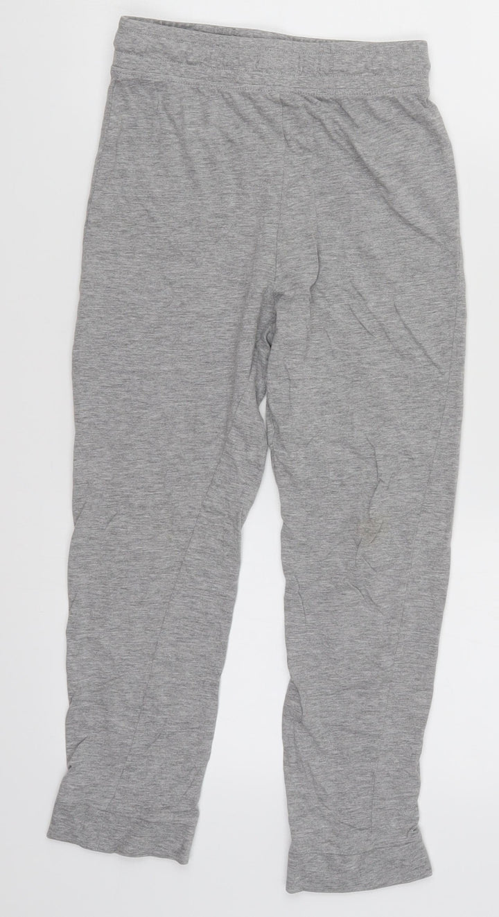 Marks and Spencer Girls Grey Cropped Trousers Size 9-10 Years - Loungewear