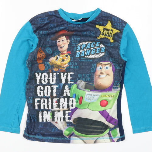 Preworn Boys Blue Solid   Pyjama Top Size 9-10 Years  - Toy Story You've Got a Friend in Me