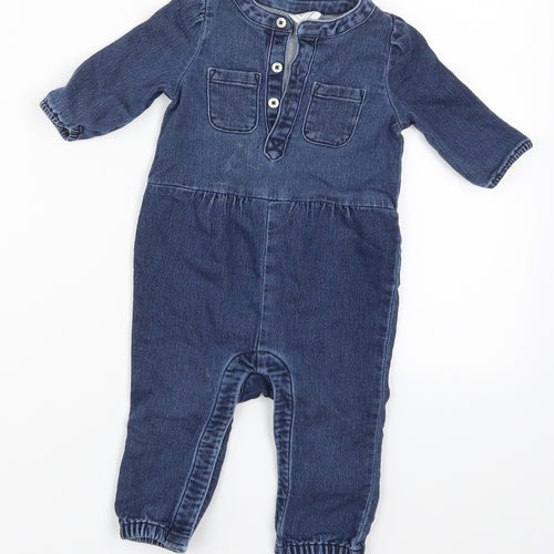 Gap Baby Blue  Denim Coverall One-Piece Size 6-9 Months