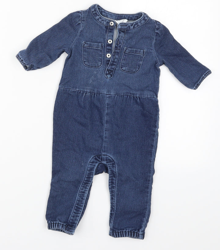 Gap Baby Blue Denim Coverall One-Piece Size 6-9 Months