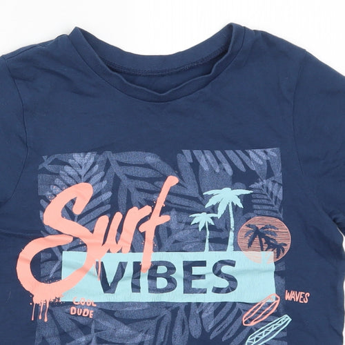 George Boys Blue   Basic T-Shirt Size 7-8 Years  - Surf Vibes
