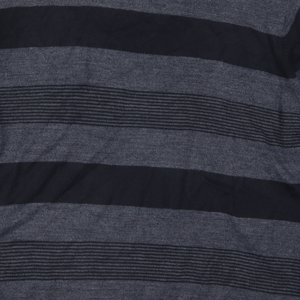 F&F Mens Blue Striped Knit Pullover Jumper Size L