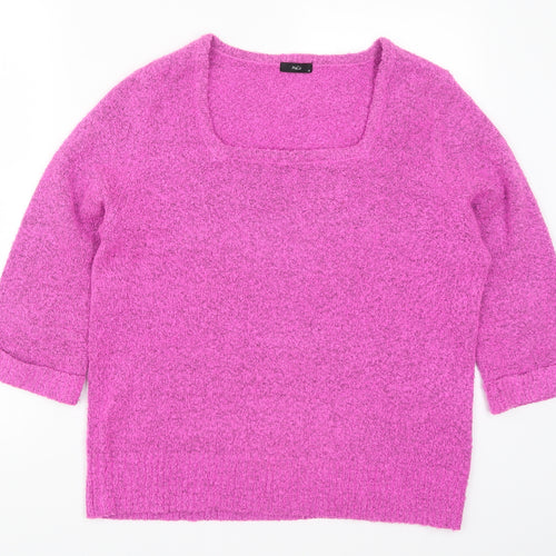 M&Co Womens Pink  Knit Pullover Jumper Size 16