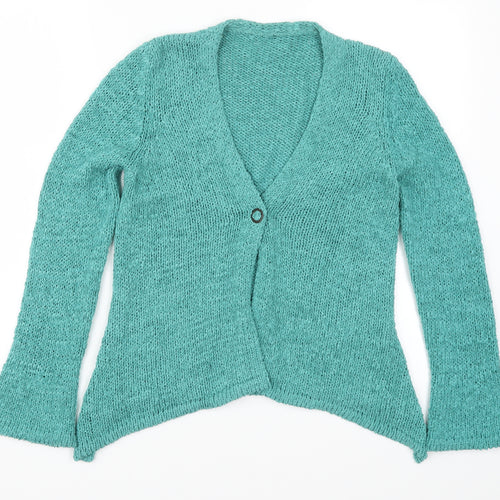 Preworn Womens Blue  Knit Cardigan Jumper Size S