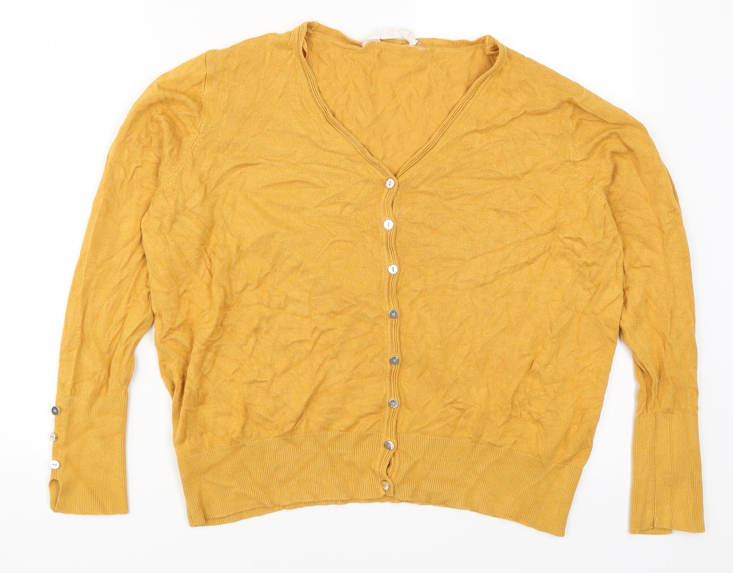 Primark Womens Yellow   Cardigan Jumper Size 18