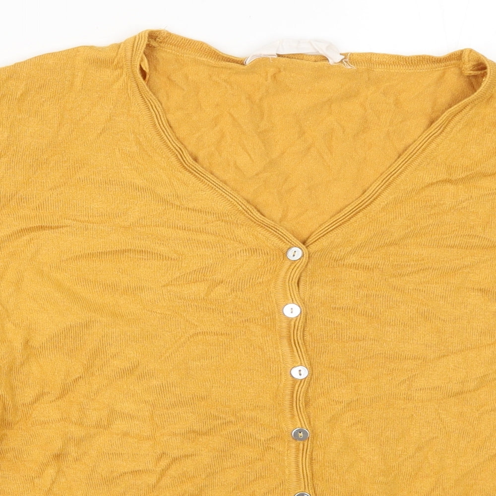 Primark Womens Yellow   Cardigan Jumper Size 18