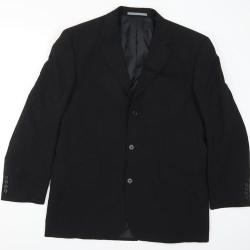Preworn Mens Black Check  Jacket Suit Jacket Size 40
