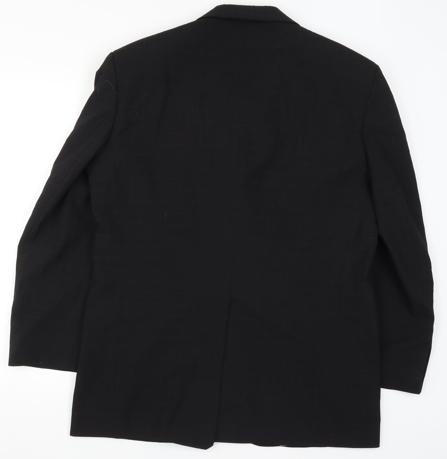 Preworn Mens Black Check  Jacket Suit Jacket Size 40