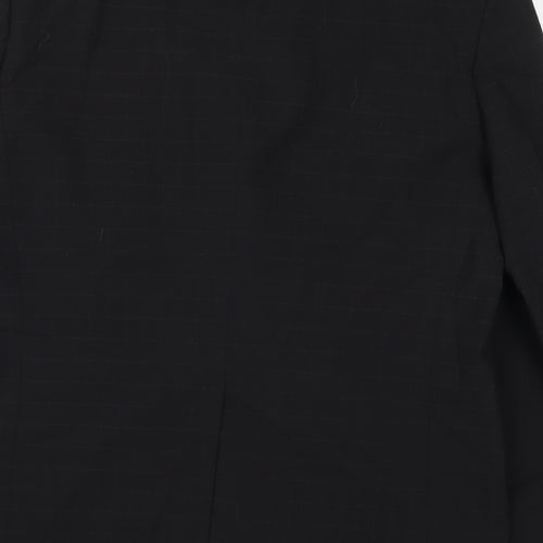 Preworn Mens Black Check  Jacket Suit Jacket Size 40