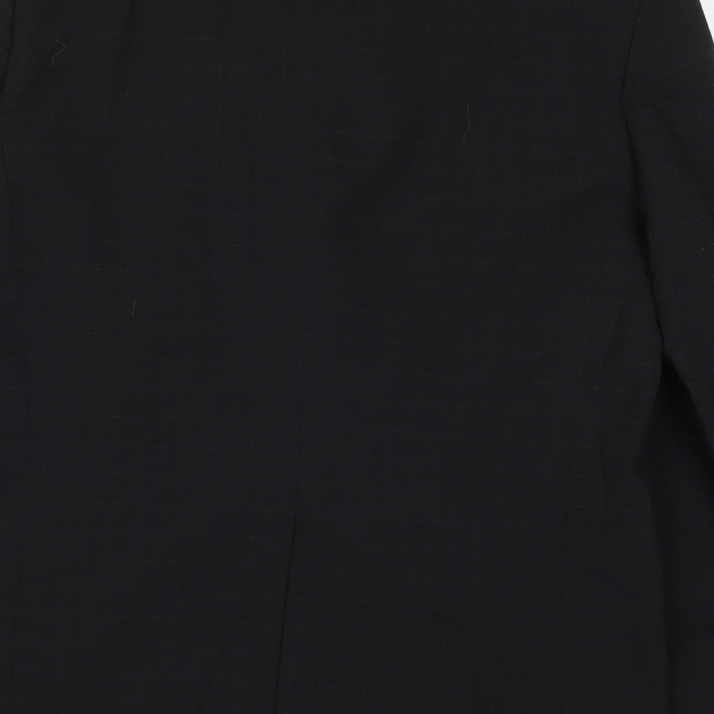 Preworn Mens Black Check  Jacket Suit Jacket Size 40