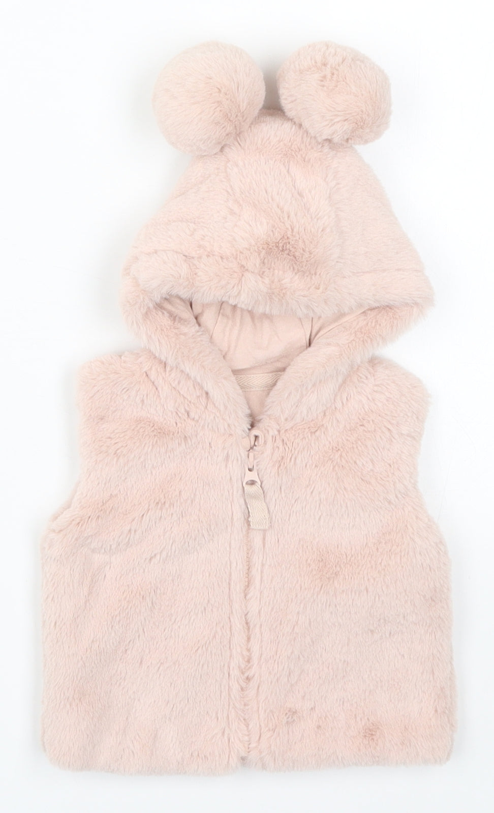 George Girls Pink   Gilet Jacket Size 0-3 Months  - Pom Poms