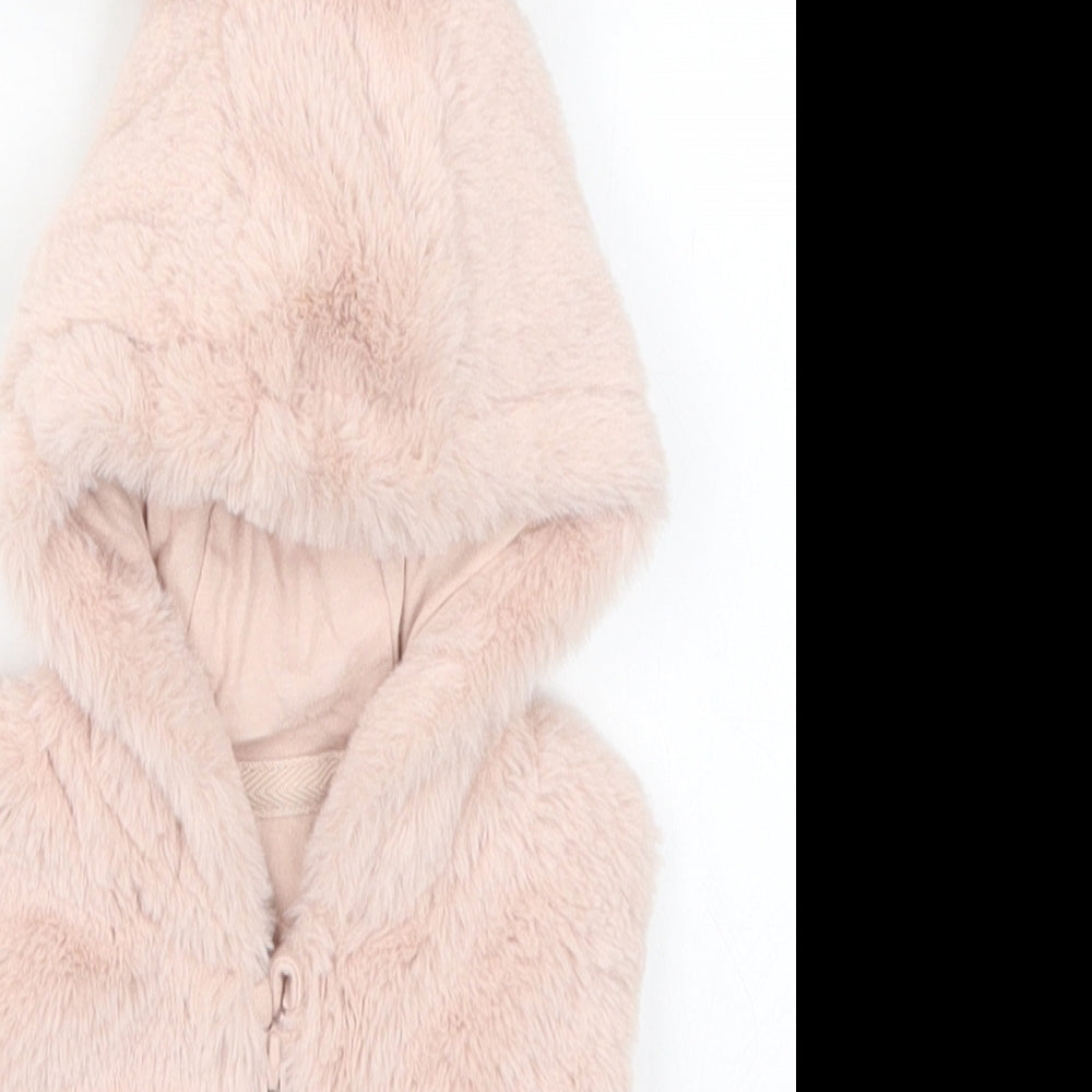 George Girls Pink   Gilet Jacket Size 0-3 Months  - Pom Poms