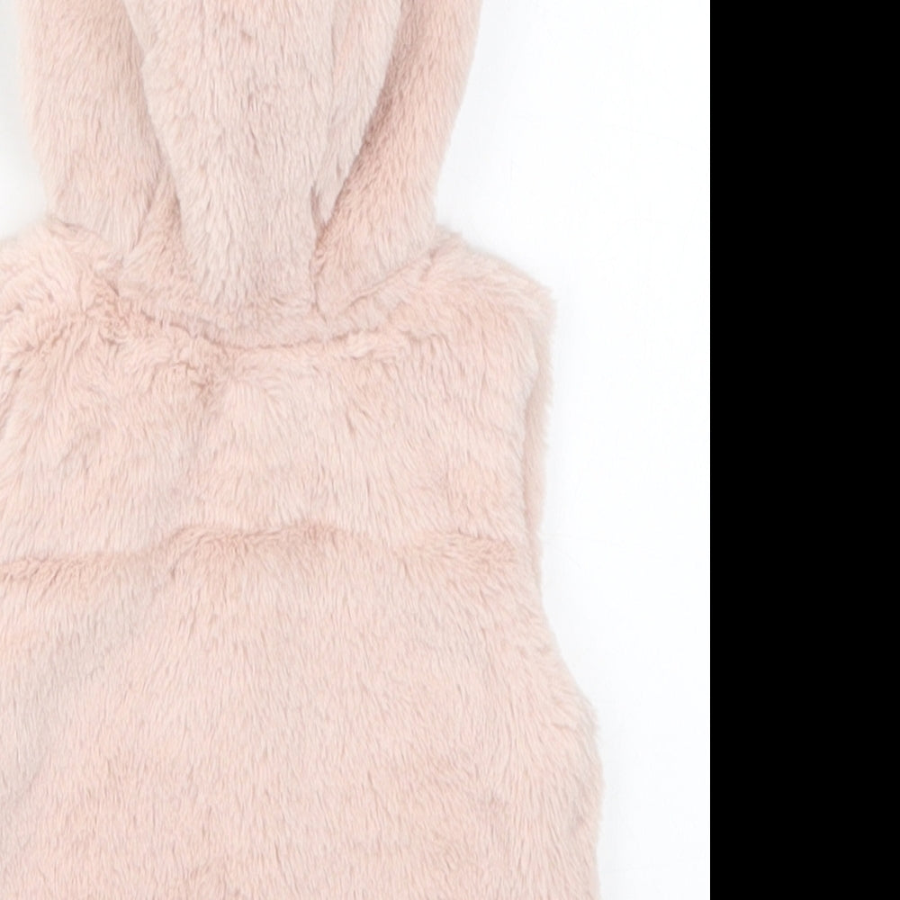 George Girls Pink   Gilet Jacket Size 0-3 Months  - Pom Poms
