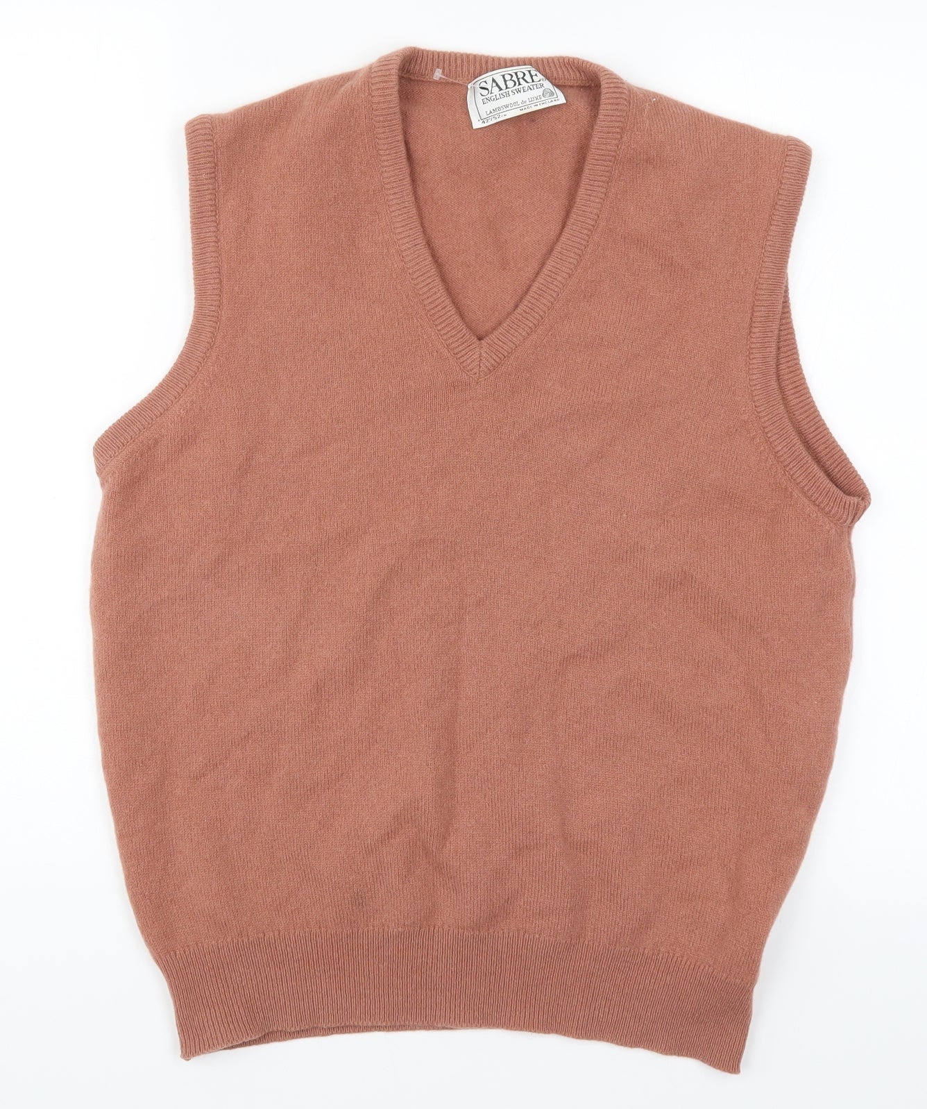 Sabre Mens Pink  Knit Vest Jumper Size L