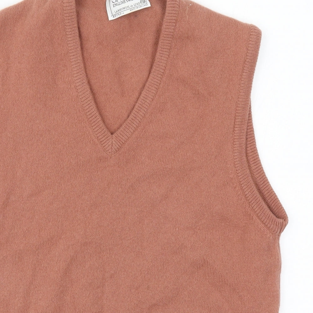 Sabre Mens Pink  Knit Vest Jumper Size L
