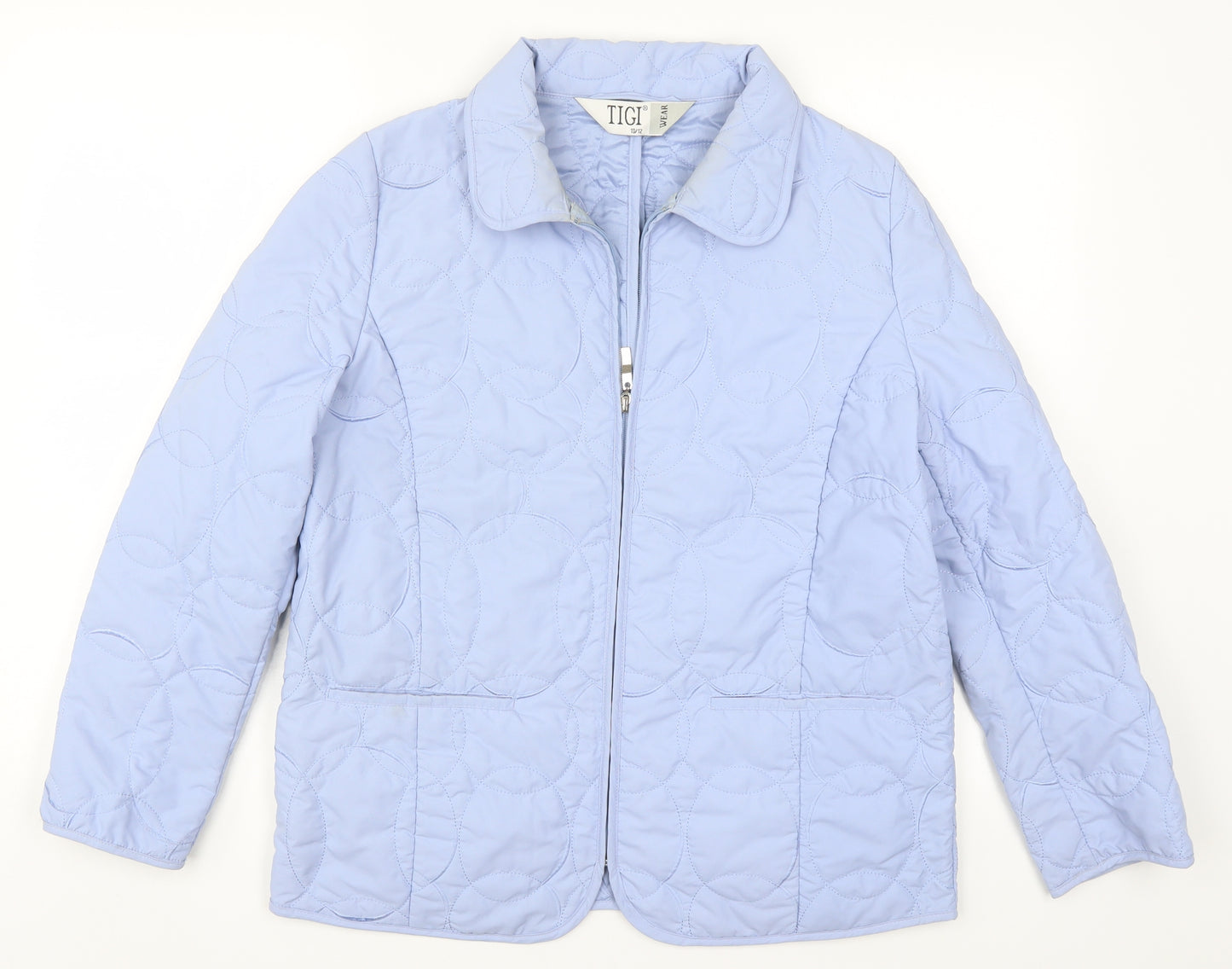 Tigi Womens Blue   Quilted Coat Size 10