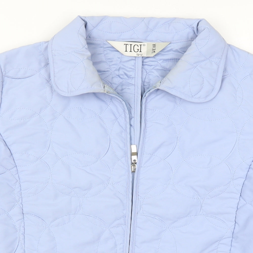 Tigi Womens Blue   Quilted Coat Size 10