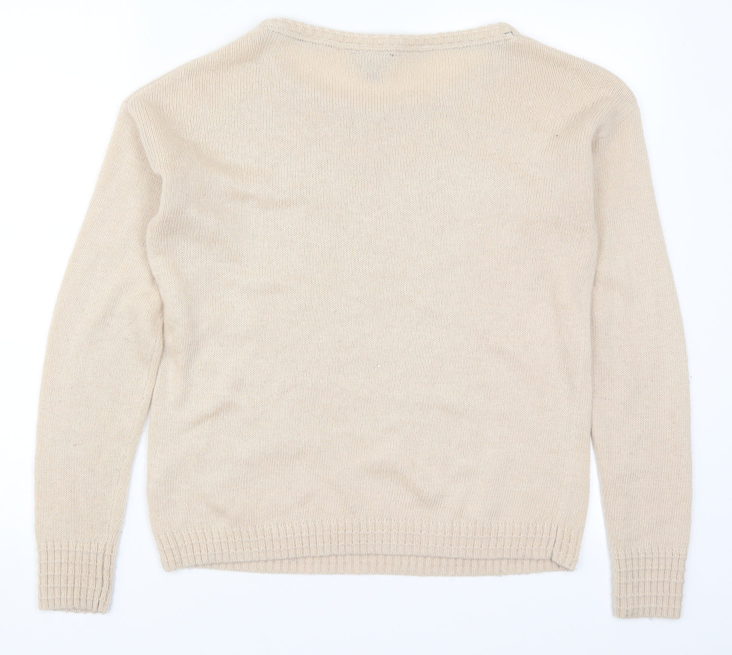 Topshop Womens Beige  Knit Pullover Jumper Size 8  - Birds