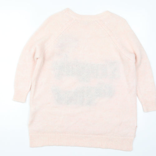 River Island Womens Pink  Knit Pullover Jumper Size 6  - Naughty or Nice
