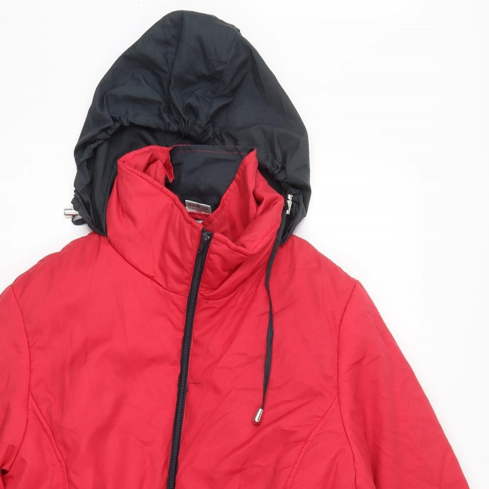 Anne De Lancay Womens Red   Parka Coat Size L