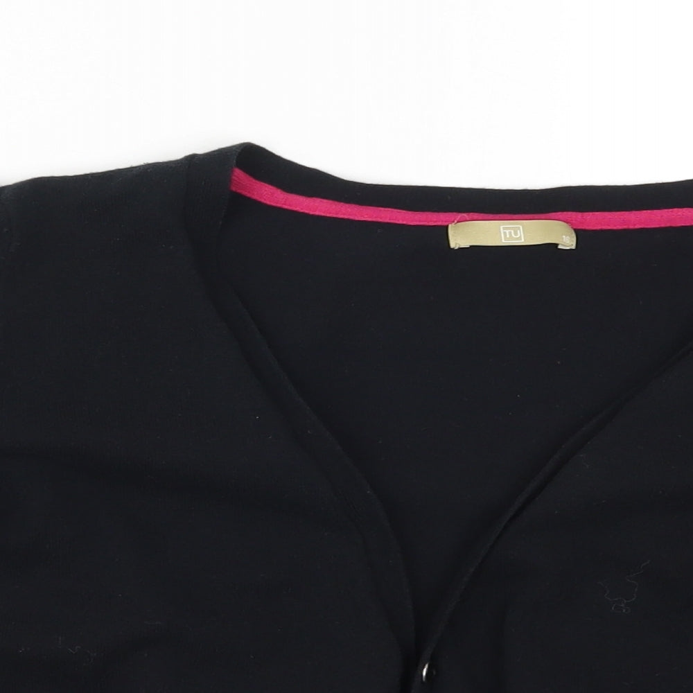 TU Womens Black   Cardigan Jumper Size 16