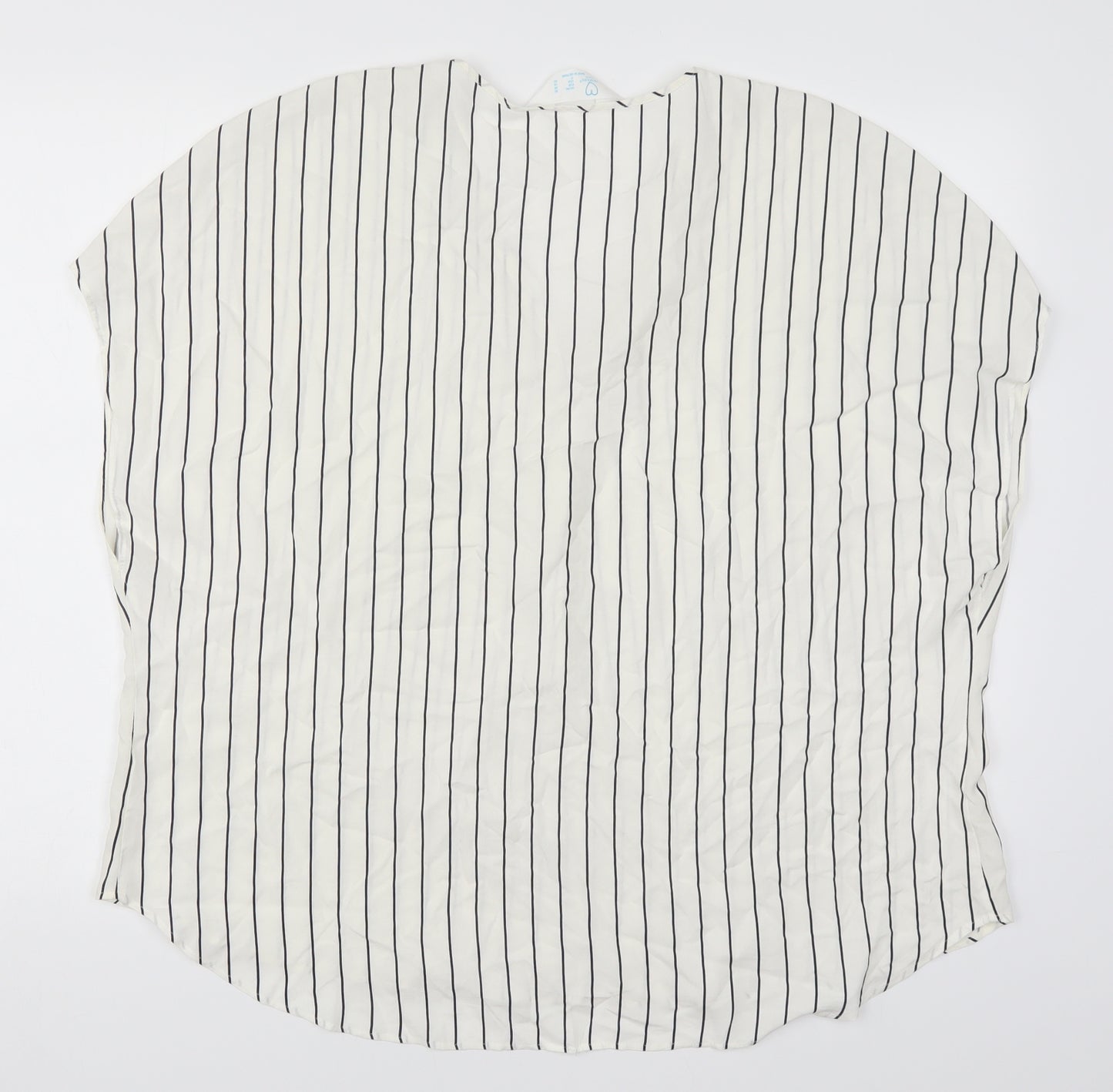 Primark Womens White Striped  Basic T-Shirt Size 20