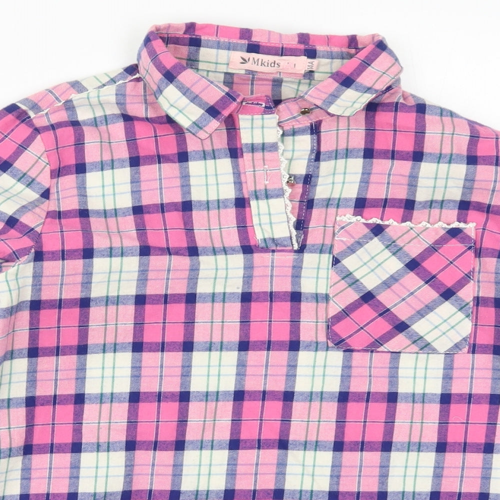 M Kids Girls Pink Check  Basic Casual Size 14 Years