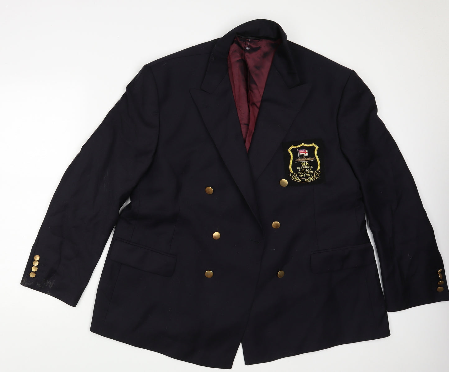 M&S Mens Black   Jacket Blazer Size 46  - 8th Destroyer Flotilla Squardon 1945-1963