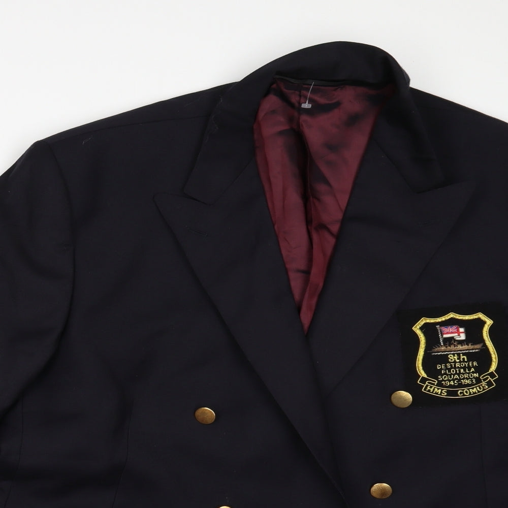 M&S Mens Black   Jacket Blazer Size 46  - 8th Destroyer Flotilla Squardon 1945-1963