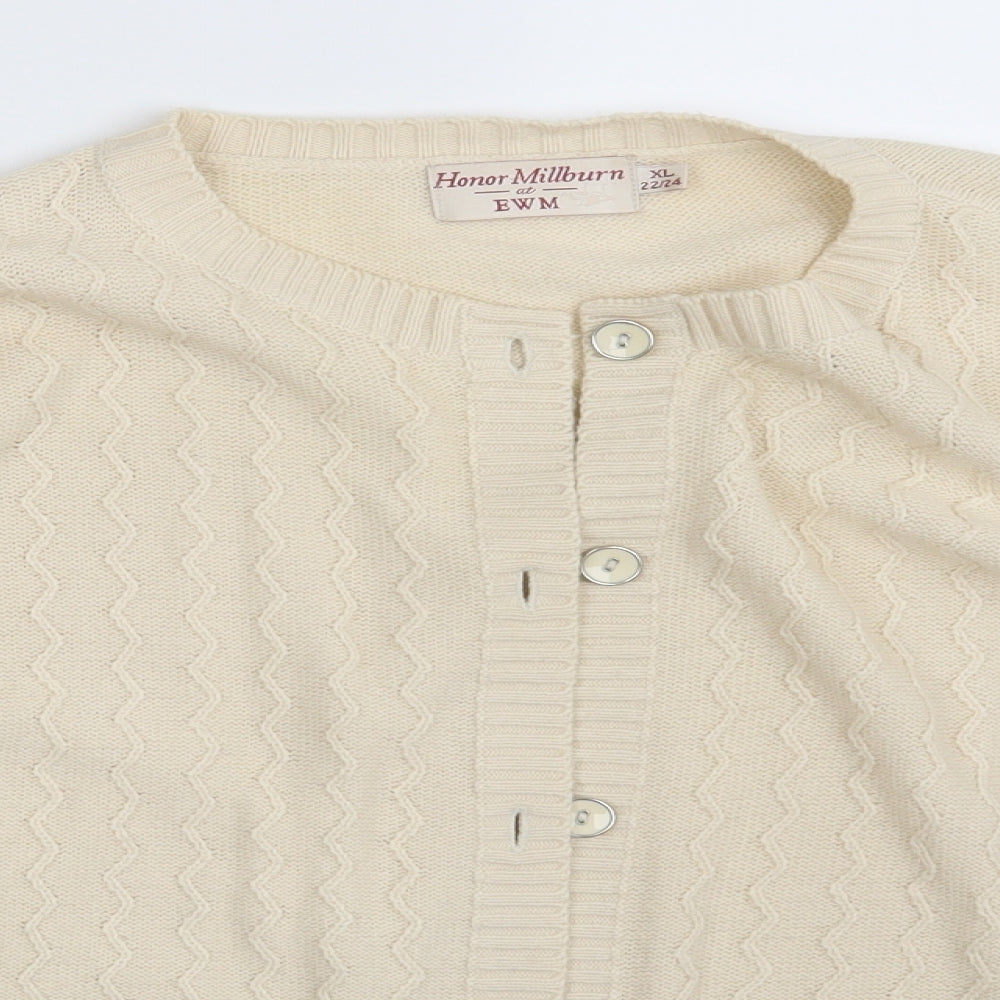 EWM Womens Beige   Cardigan Jumper Size 22