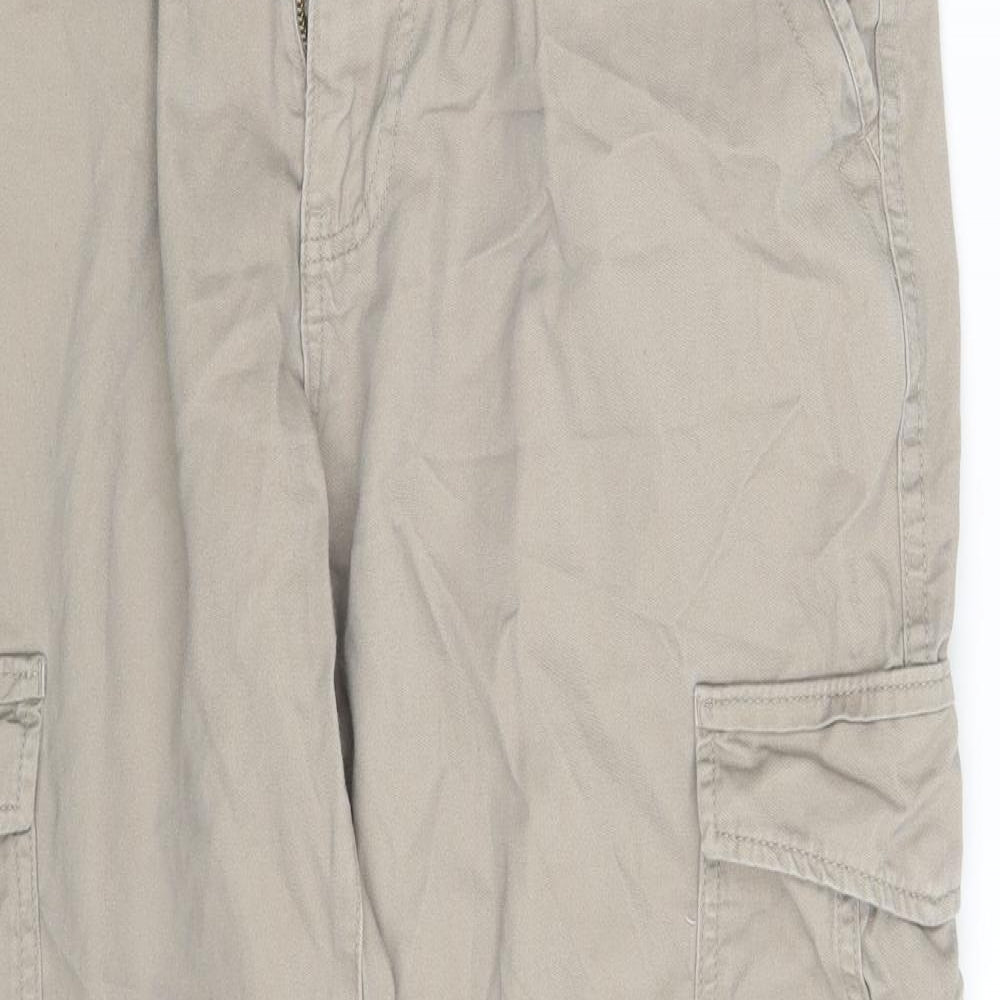 Denim Co. Mens Beige  Denim Cargo Trousers Size 36 in L30 in