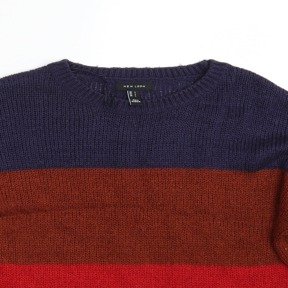New Look Womens Multicoloured Striped  Pullover Jumper Size L