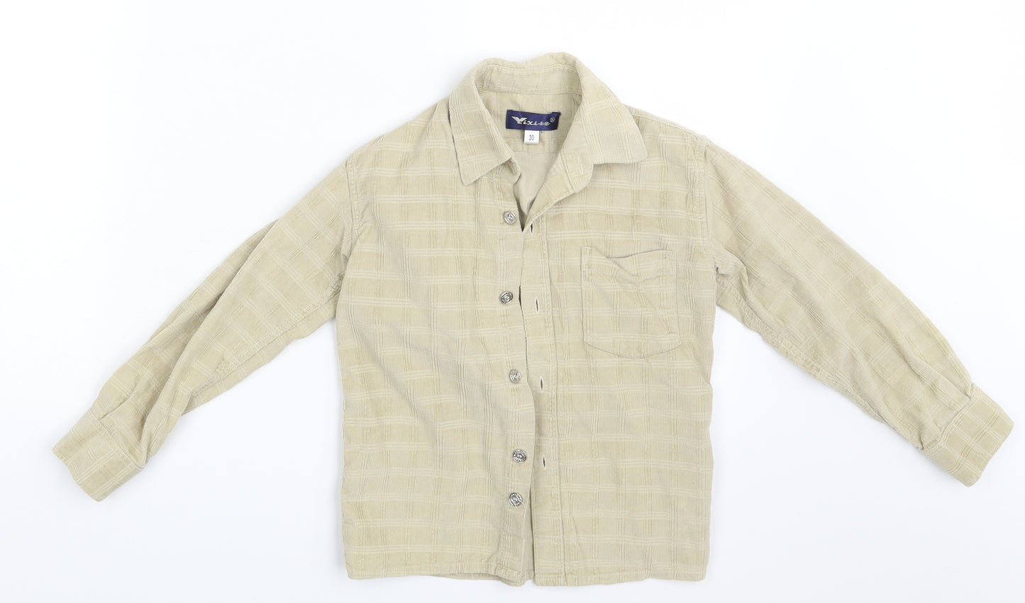 Yixite Girls Beige  Corduroy Basic Button-Up One Size