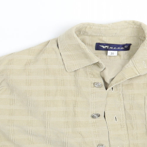 Yixite Girls Beige  Corduroy Basic Button-Up One Size