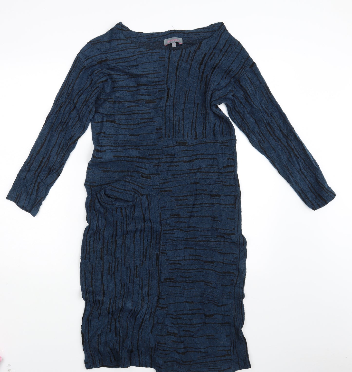 Sahara Womens Blue Striped  T-Shirt Dress  Size S