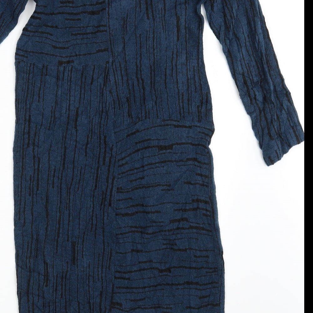 Sahara Womens Blue Striped  T-Shirt Dress  Size S