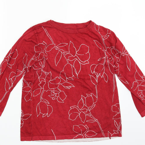 NEXT Womens Red Floral  Pullover Sweatshirt Size 16