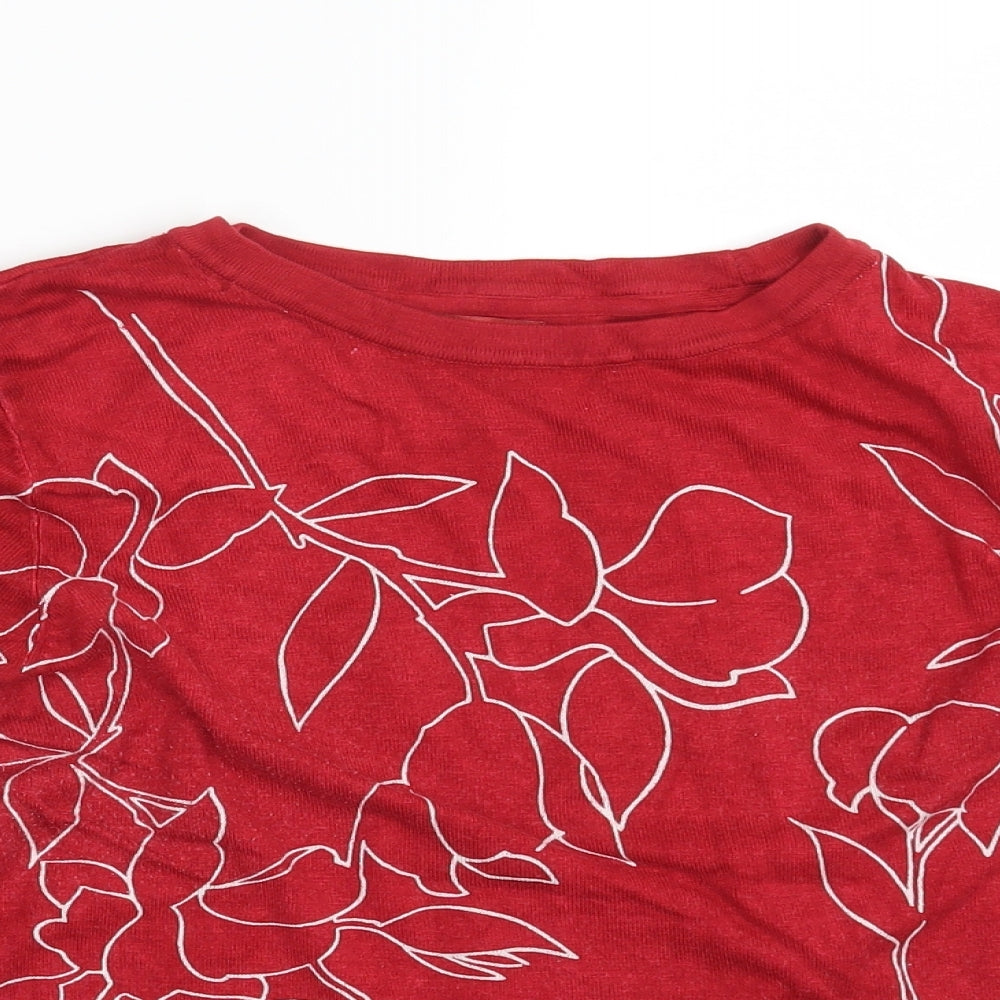 NEXT Womens Red Floral  Pullover Sweatshirt Size 16