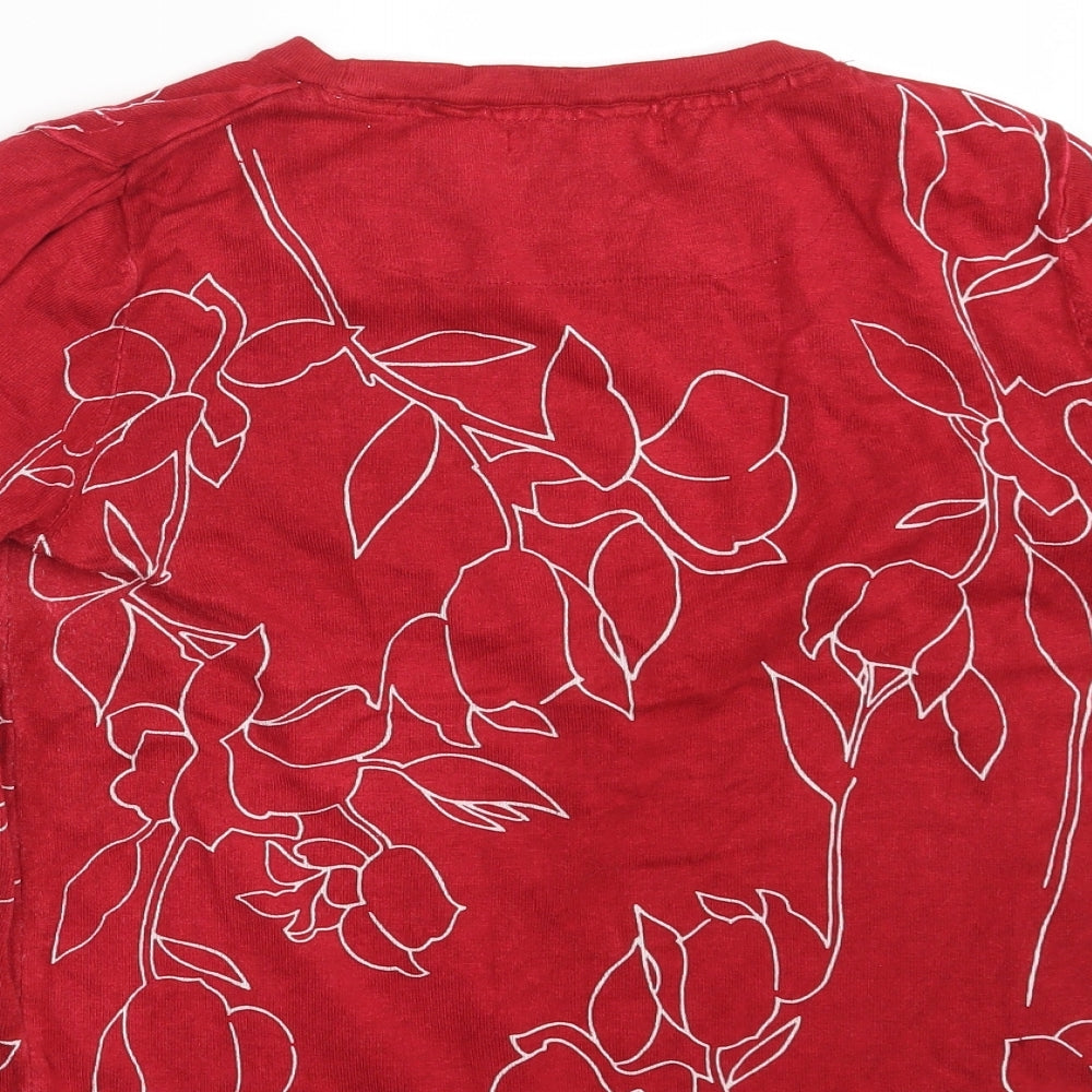 NEXT Womens Red Floral  Pullover Sweatshirt Size 16