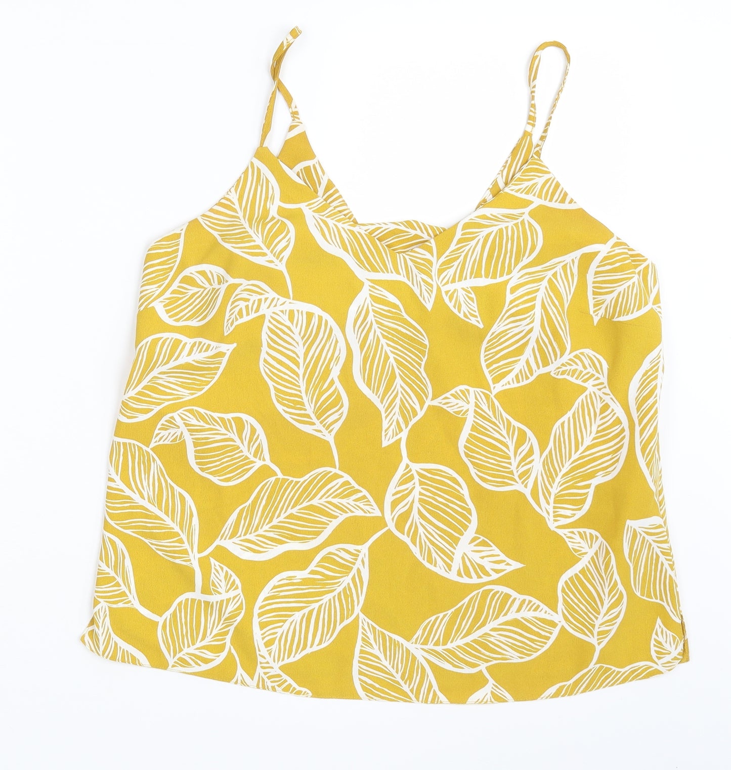 New Look Womens Yellow Floral  Basic Tank Size 10
