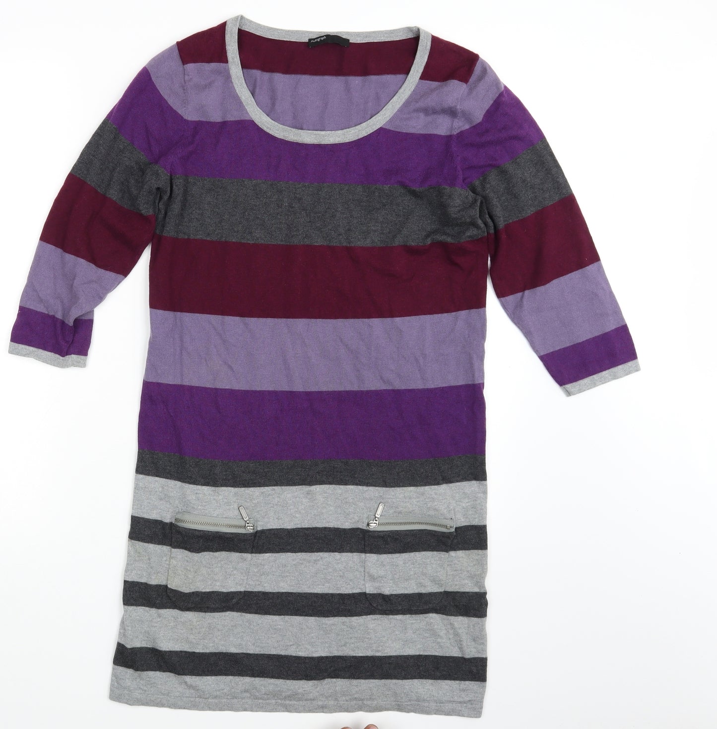 Autograph Womens Multicoloured Striped  T-Shirt Dress  Size 12