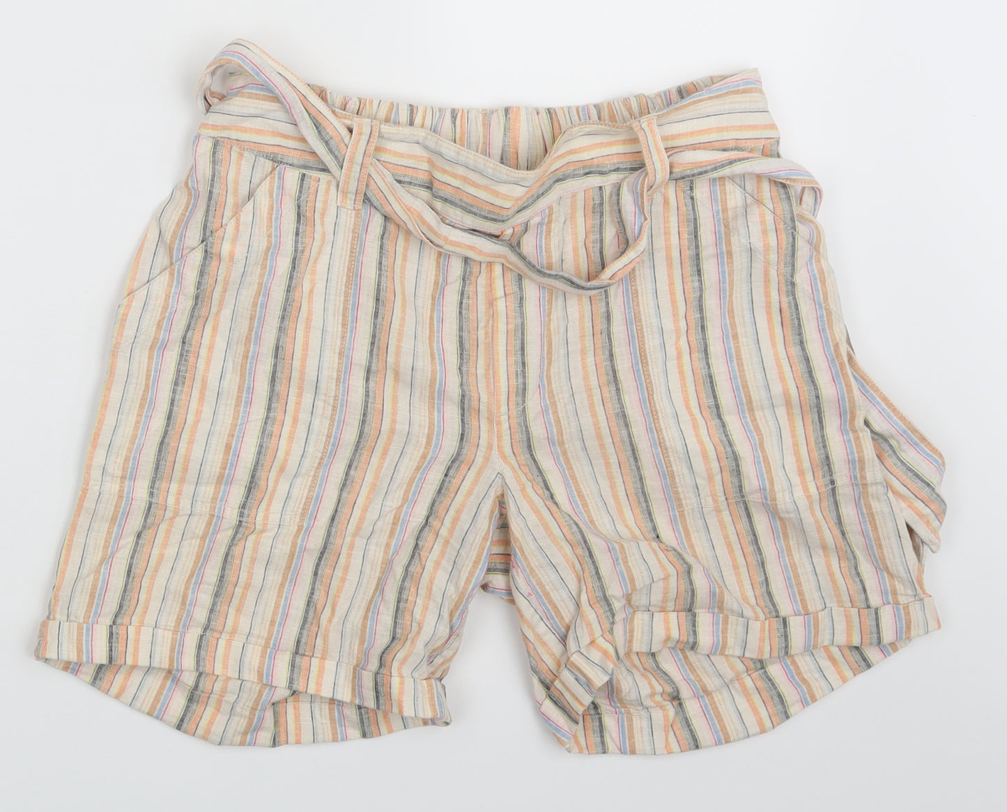 Fat Face Womens Multicoloured Striped  Sweat Shorts Size 10