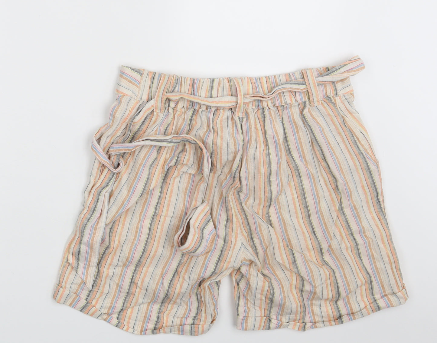 Fat Face Womens Multicoloured Striped  Sweat Shorts Size 10