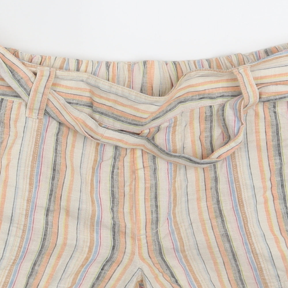 Fat Face Womens Multicoloured Striped  Sweat Shorts Size 10