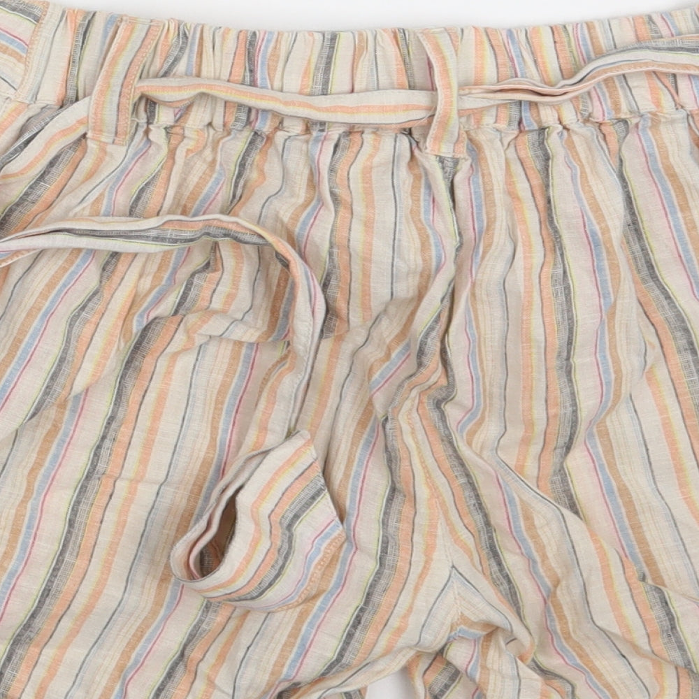 Fat Face Womens Multicoloured Striped  Sweat Shorts Size 10